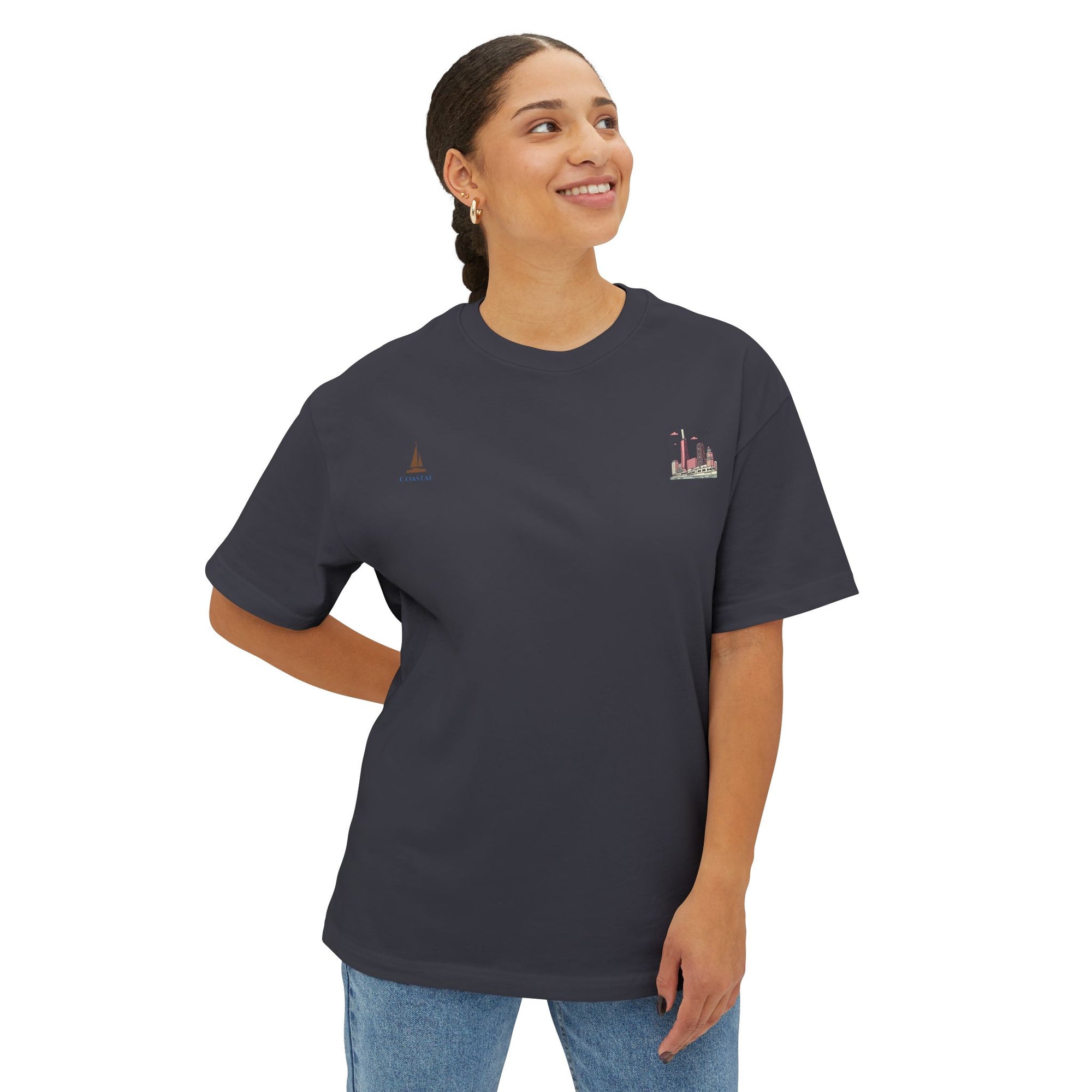 Unisex Oversized Stamped Chicago  Boxy Tee