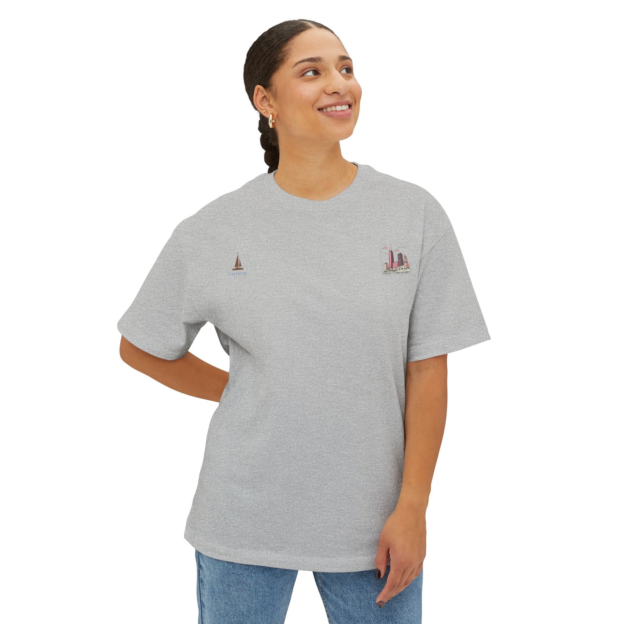 Unisex Oversized Stamped Chicago  Boxy Tee