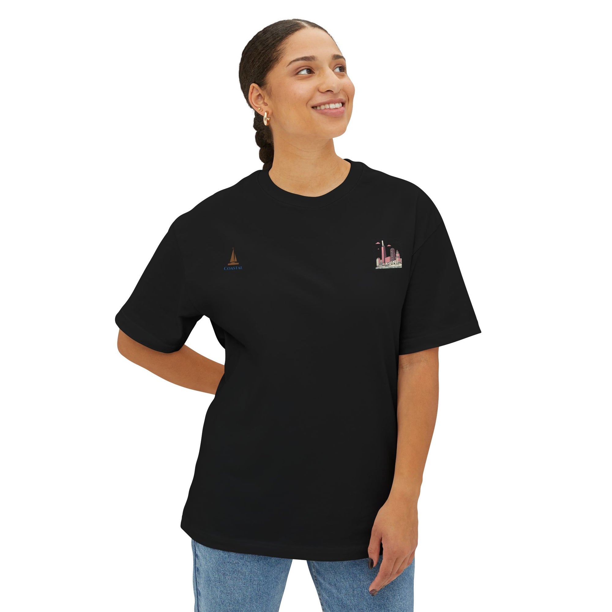 Unisex Oversized Stamped Chicago  Boxy Tee