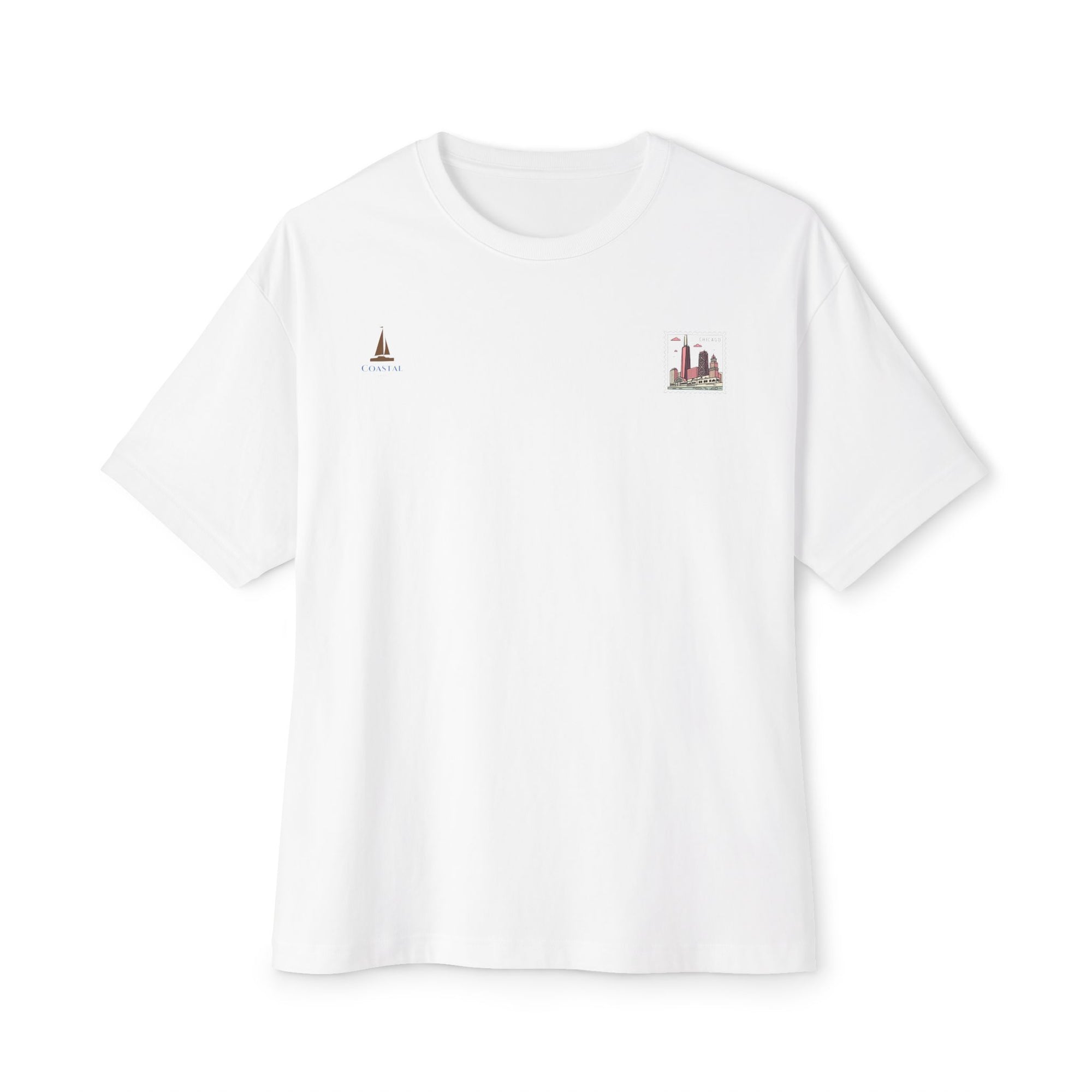 Unisex Oversized Stamped Chicago  Boxy Tee
