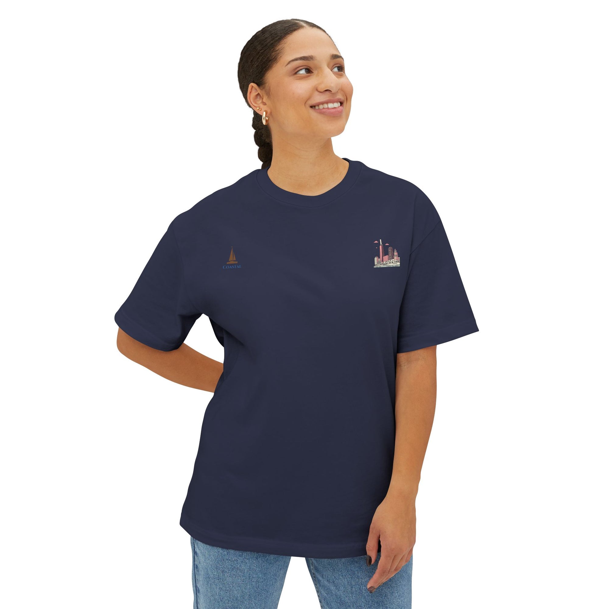 Unisex Oversized Stamped Chicago  Boxy Tee