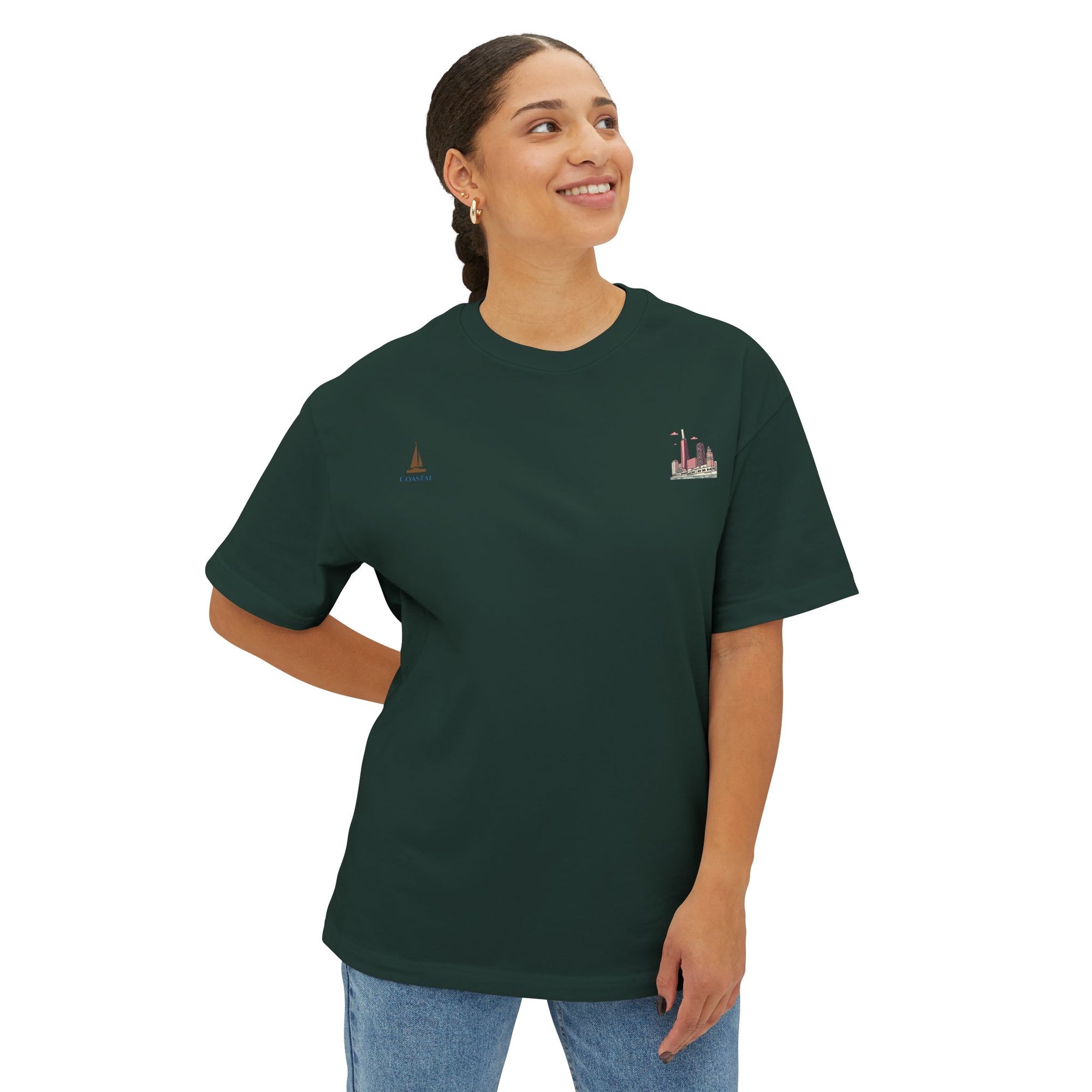 Unisex Oversized Stamped Chicago  Boxy Tee