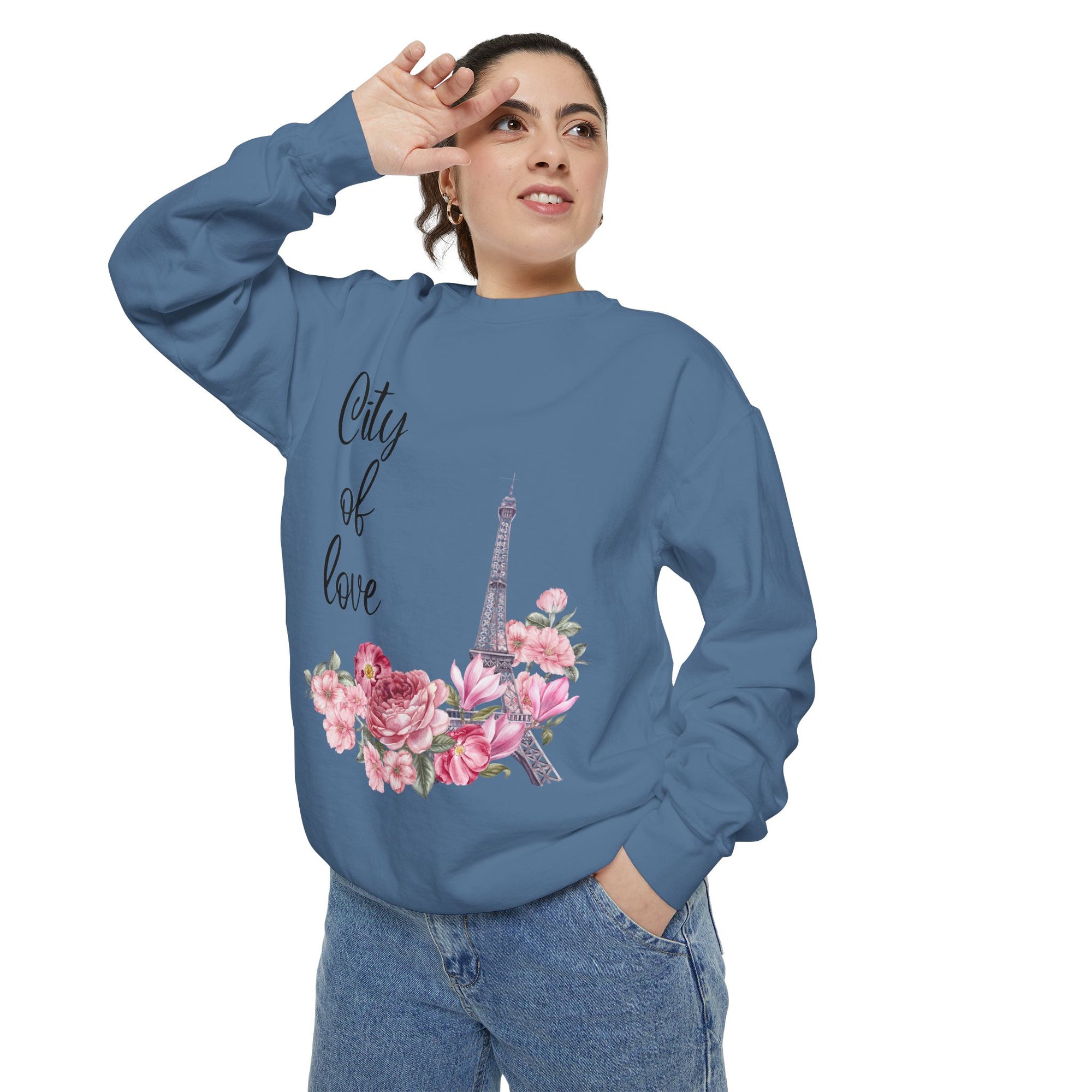 Paris, City of Love Floral Sweatshirt