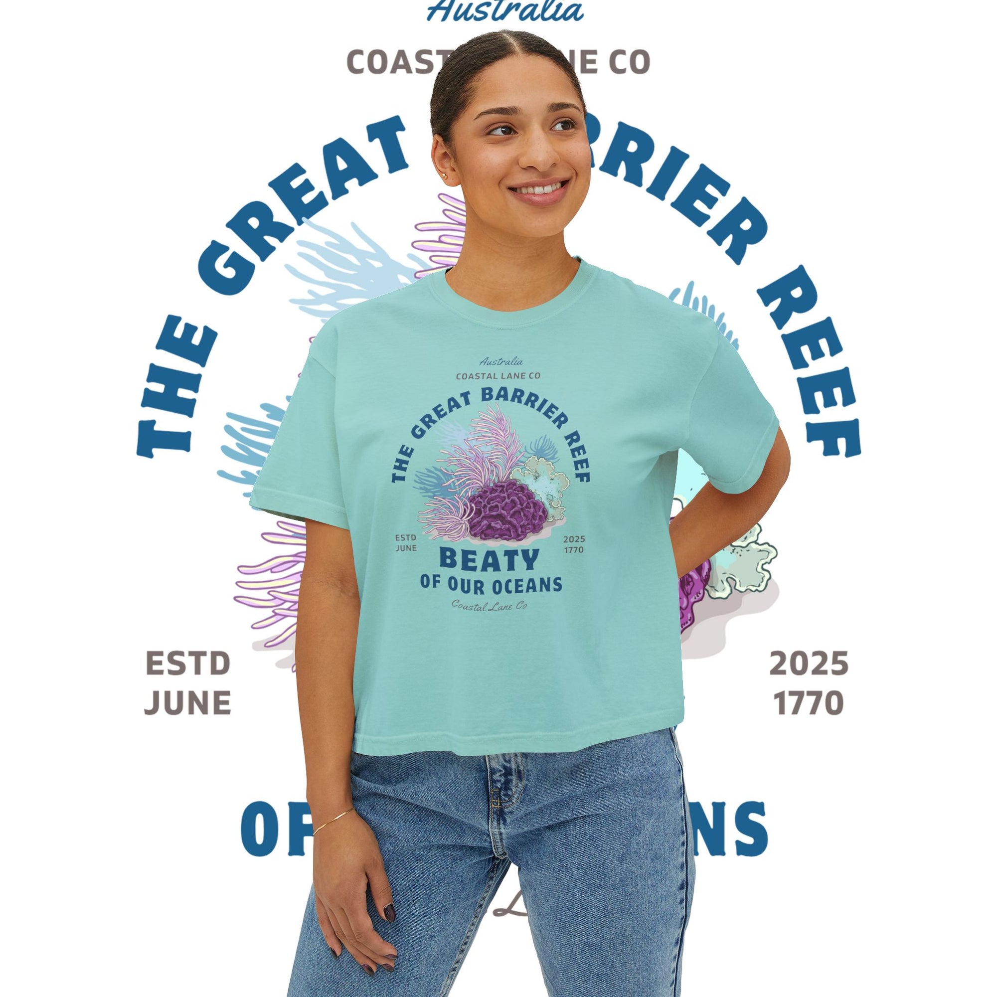 Women's Boxy Tee Celebrating the Great Barrier Reef