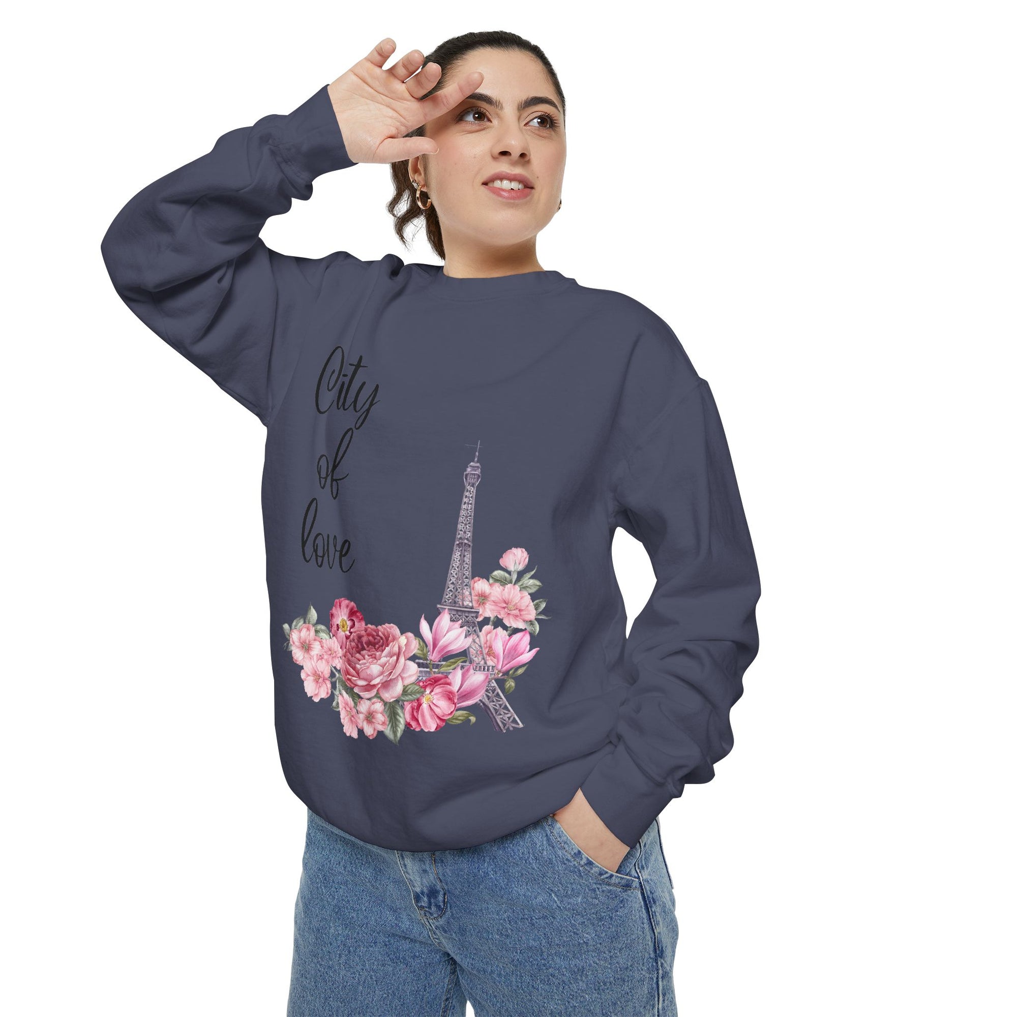 Paris, City of Love Floral Sweatshirt