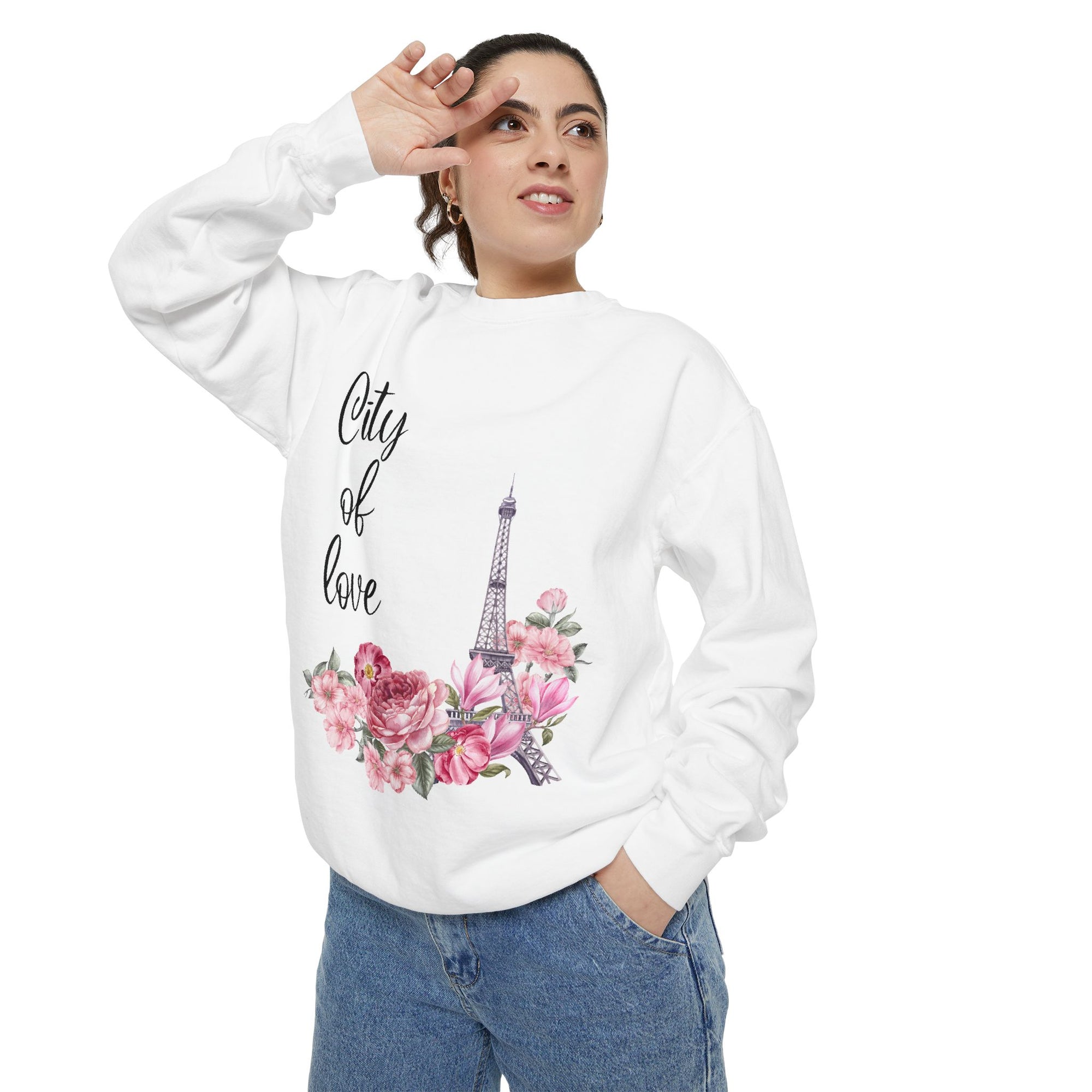 Paris, City of Love Floral Sweatshirt