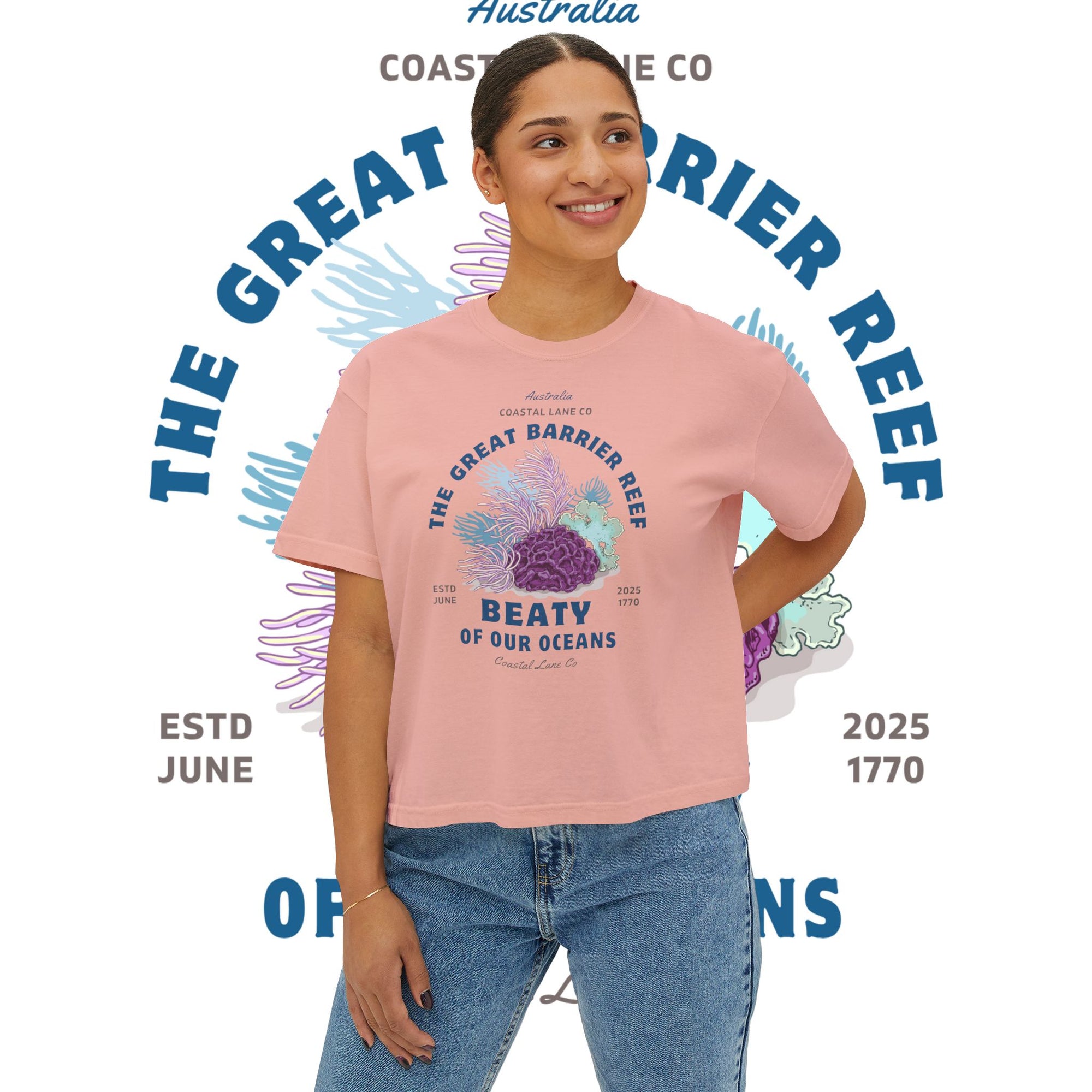 Women's Boxy Tee Celebrating the Great Barrier Reef