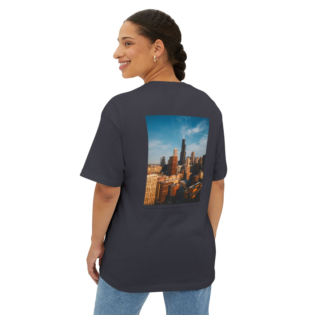 Unisex Oversized Stamped Chicago  Boxy Tee