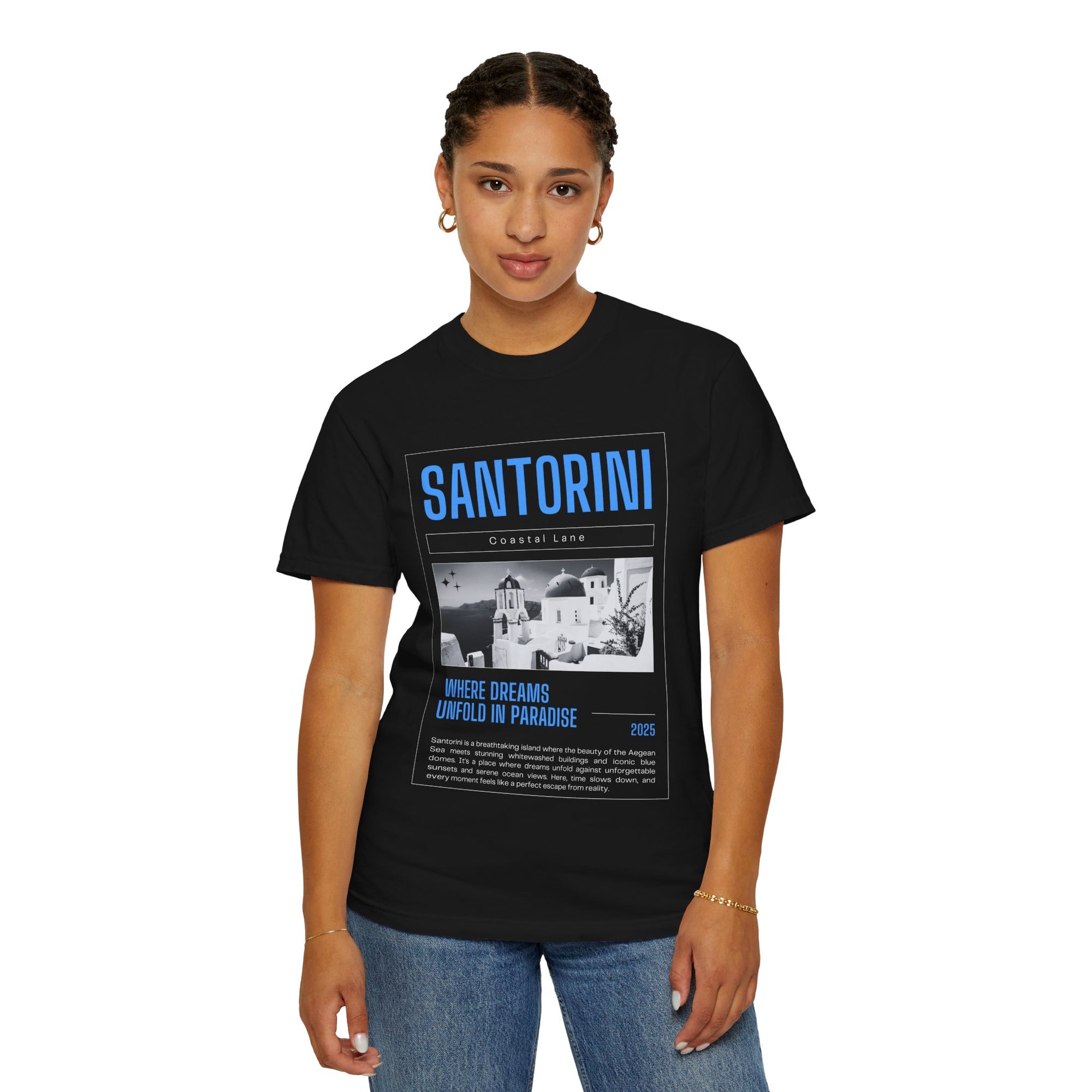 Santorini Beach Vibes Garment-Dyed T-shirt