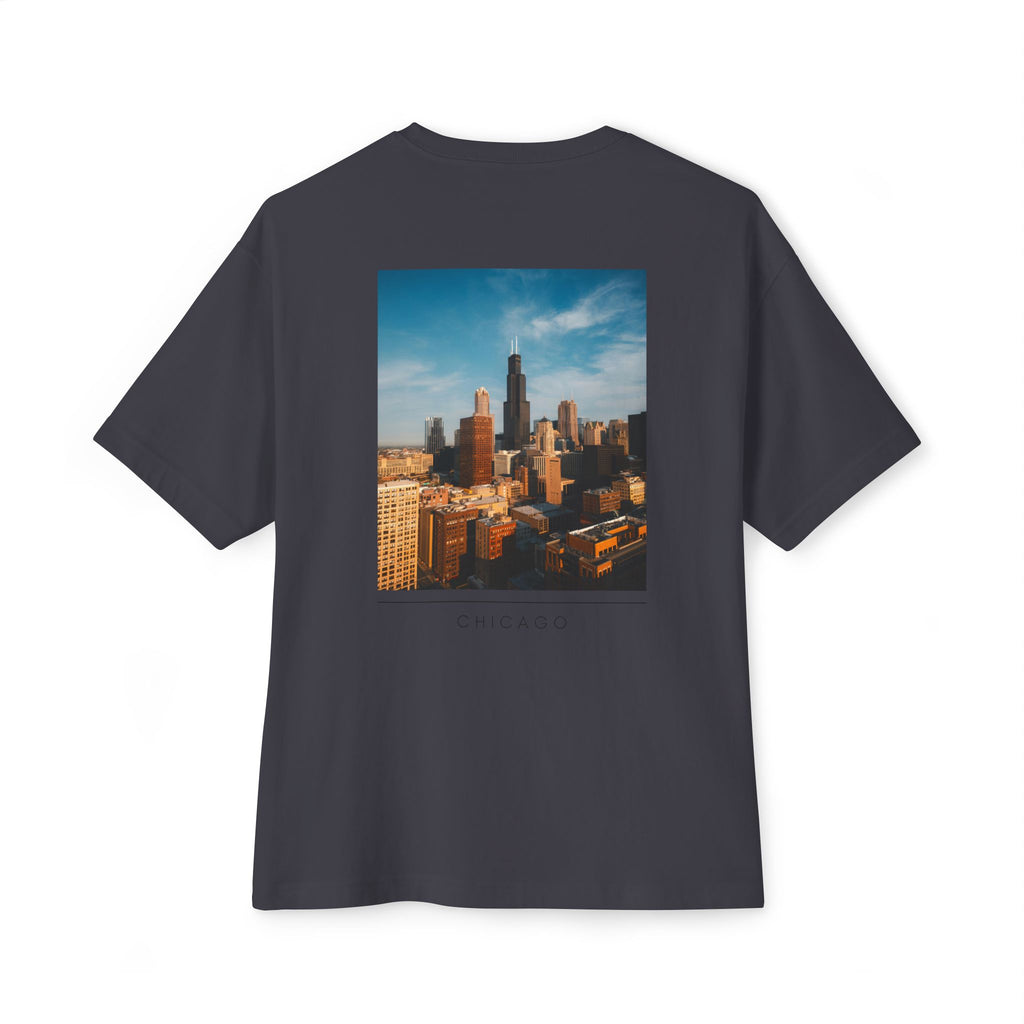 Unisex Oversized Stamped Chicago  Boxy Tee