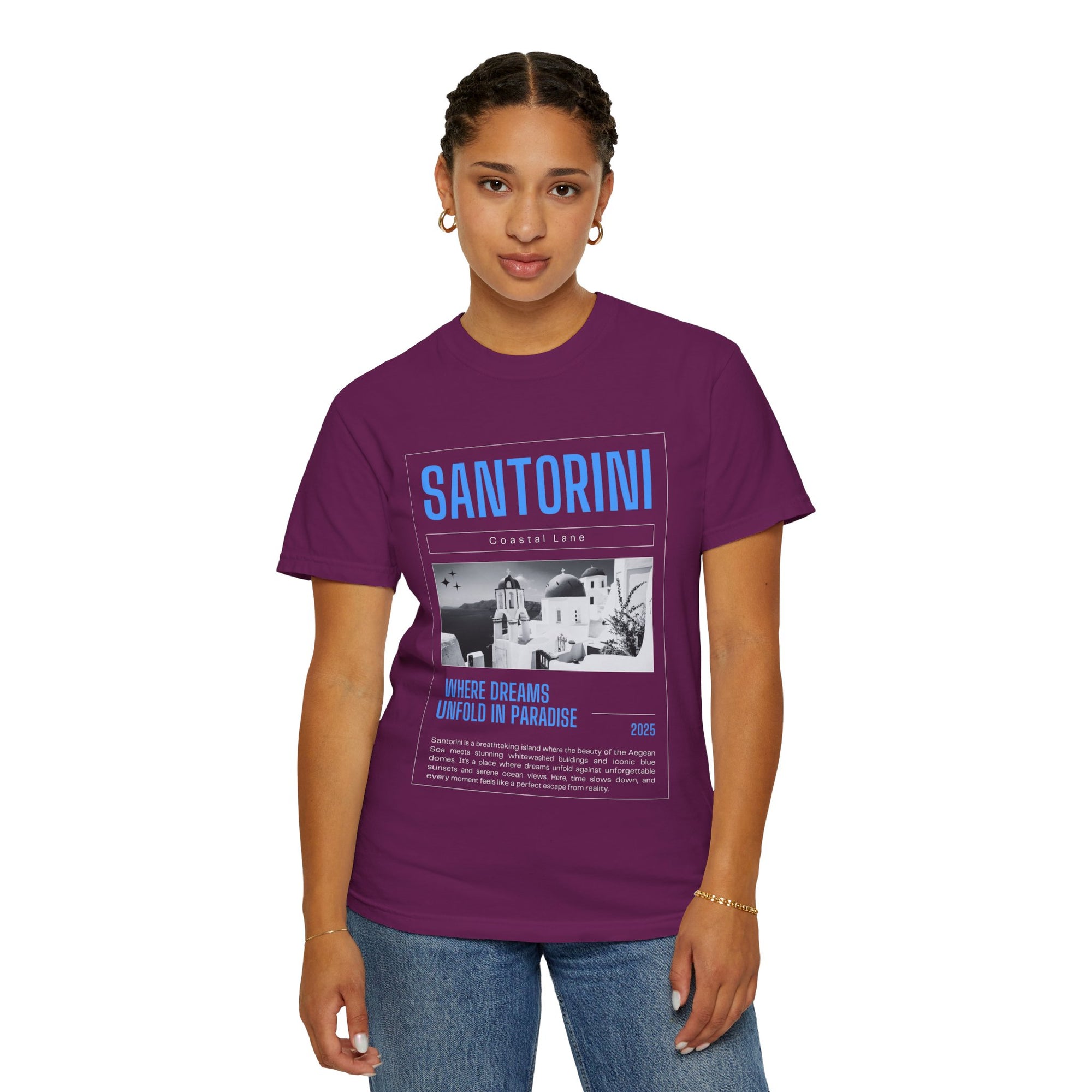 Santorini Beach Vibes Garment-Dyed T-shirt