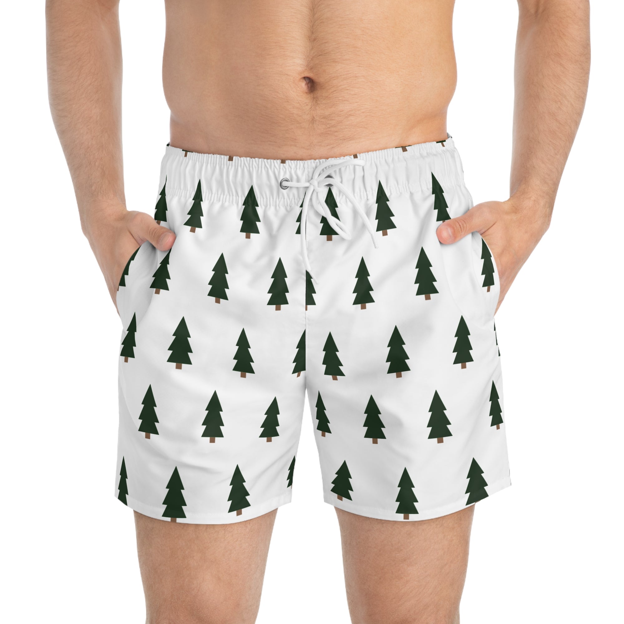 Trendy Pine Tree Swim Trunks