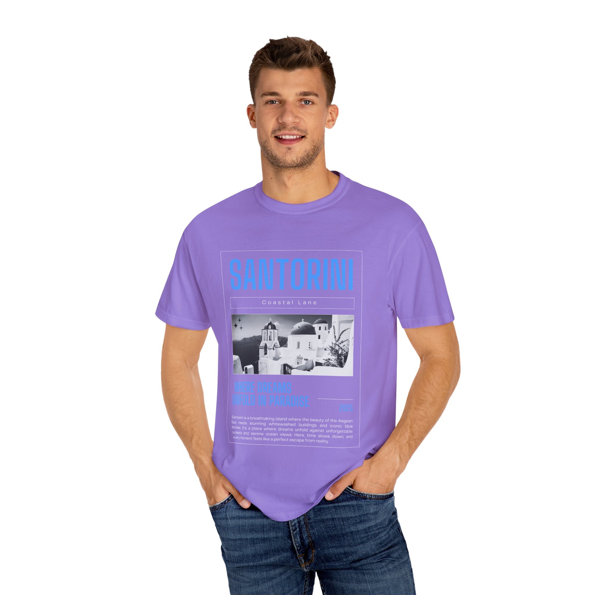 Santorini Beach Vibes Garment-Dyed T-shirt