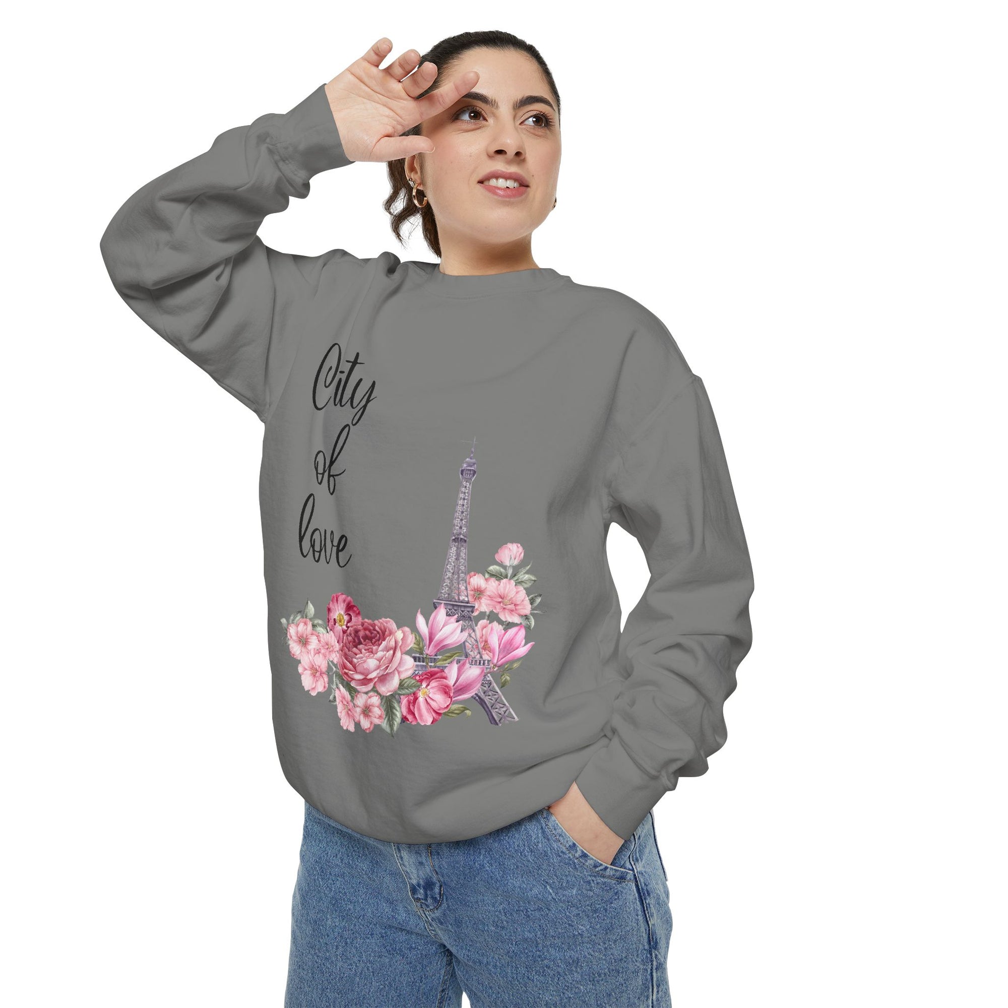 Paris, City of Love Floral Sweatshirt