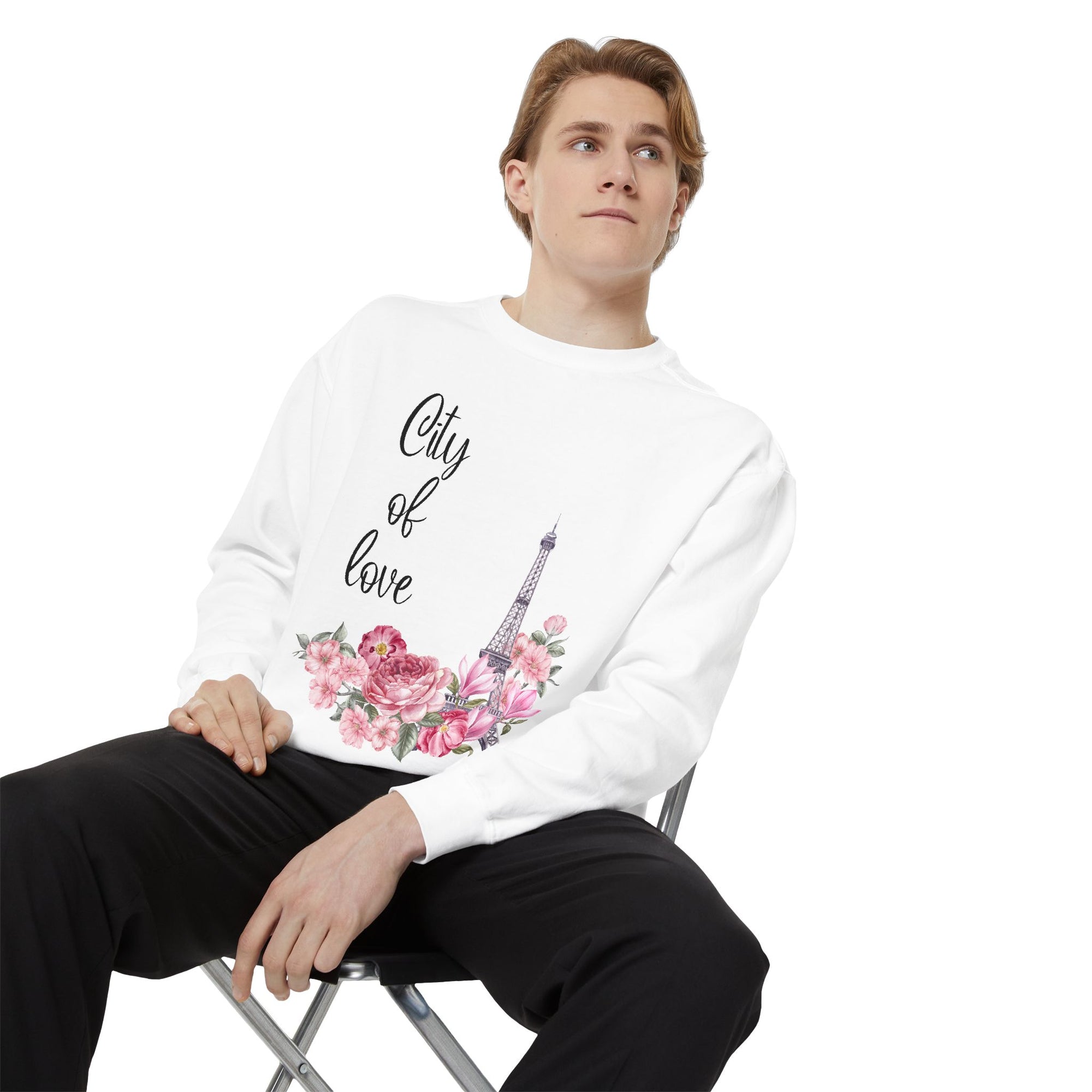 Paris, City of Love Floral Sweatshirt