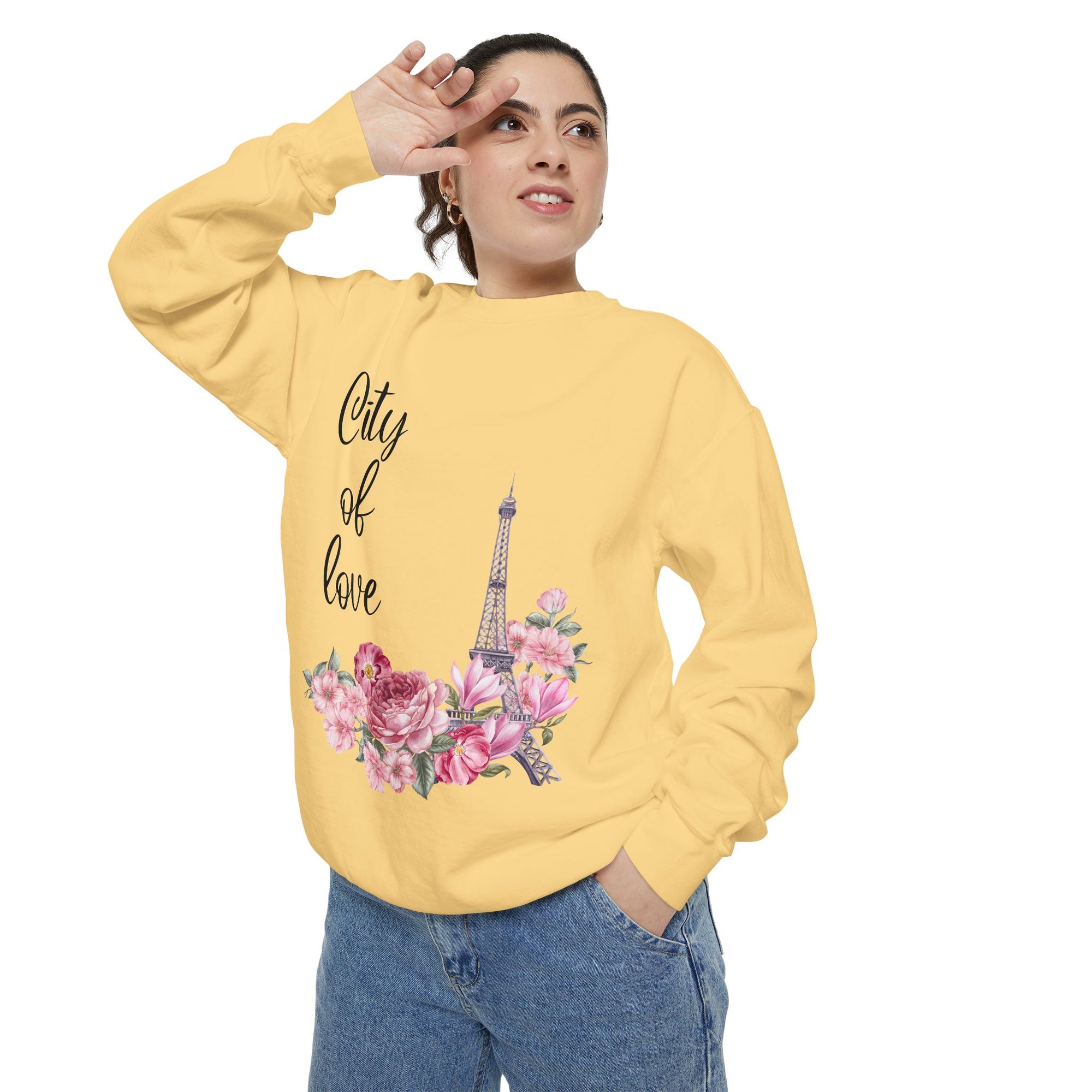 Paris, City of Love Floral Sweatshirt