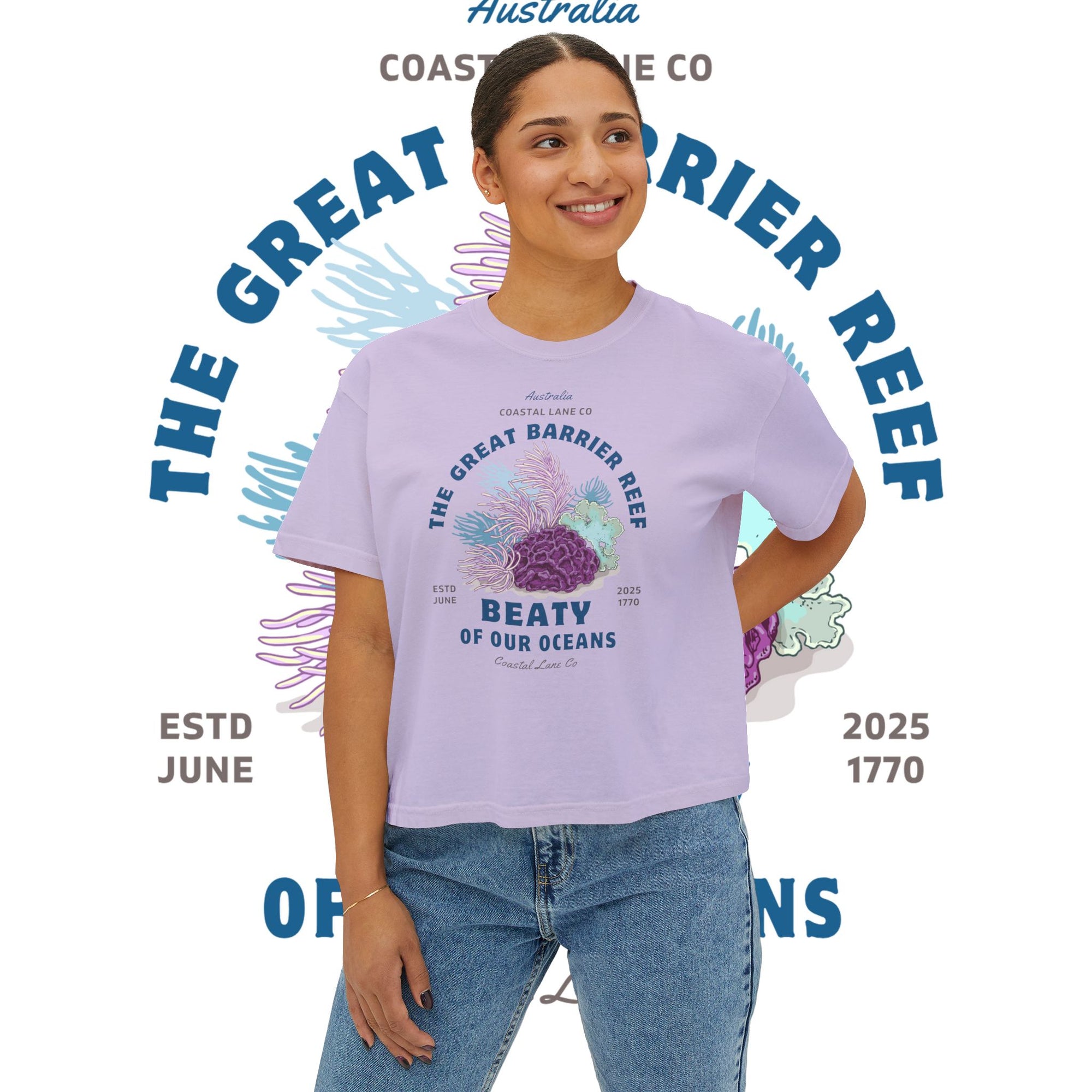 Women's Boxy Tee Celebrating the Great Barrier Reef
