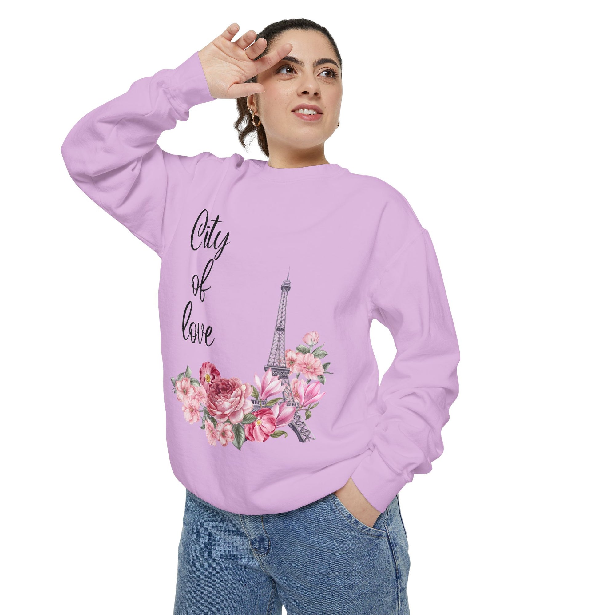 Paris, City of Love Floral Sweatshirt