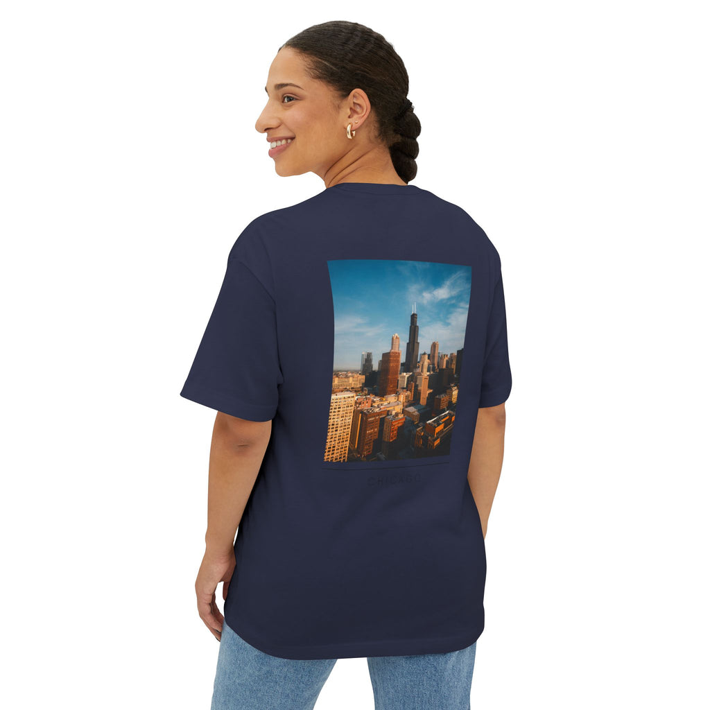 Unisex Oversized Stamped Chicago  Boxy Tee