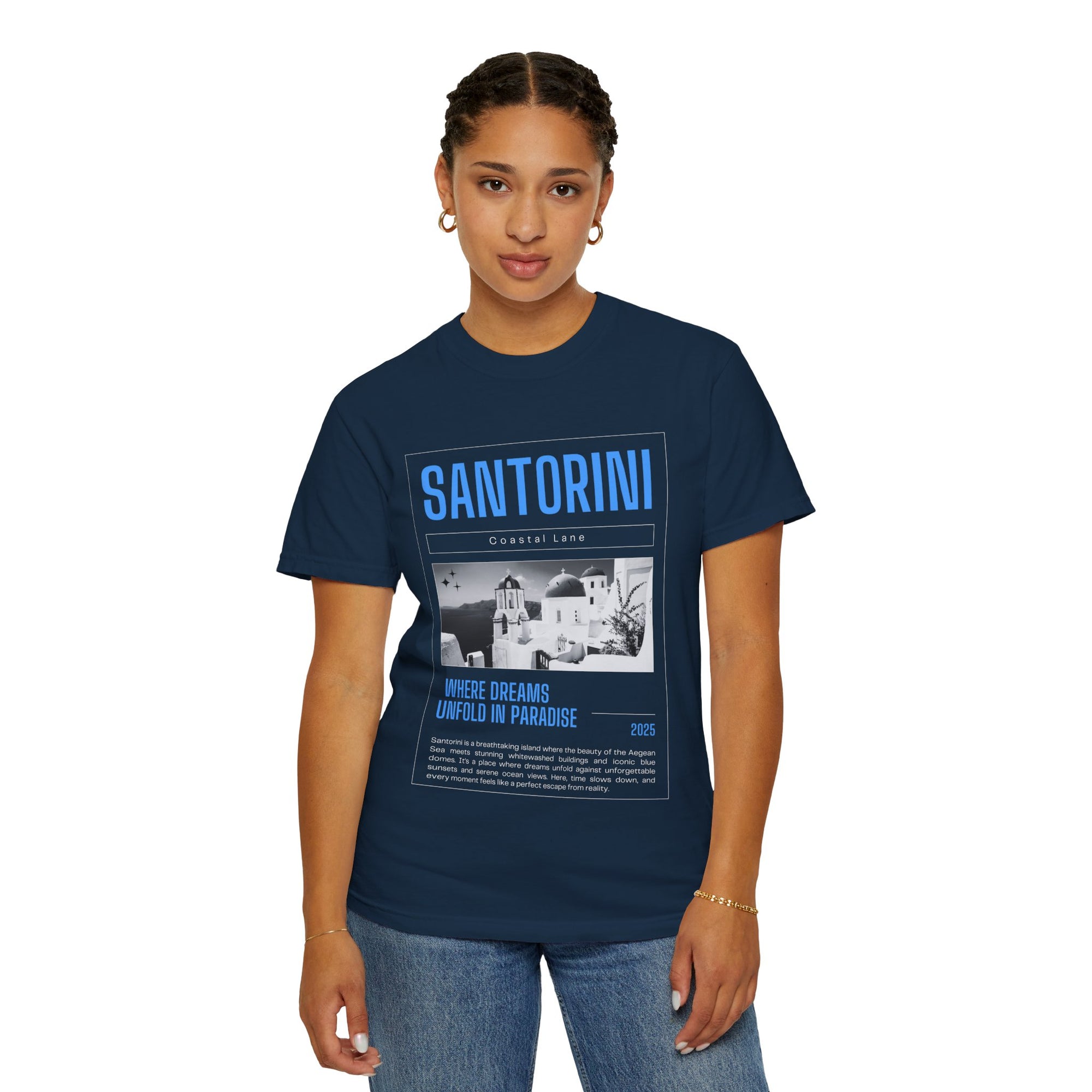 Santorini Beach Vibes Garment-Dyed T-shirt