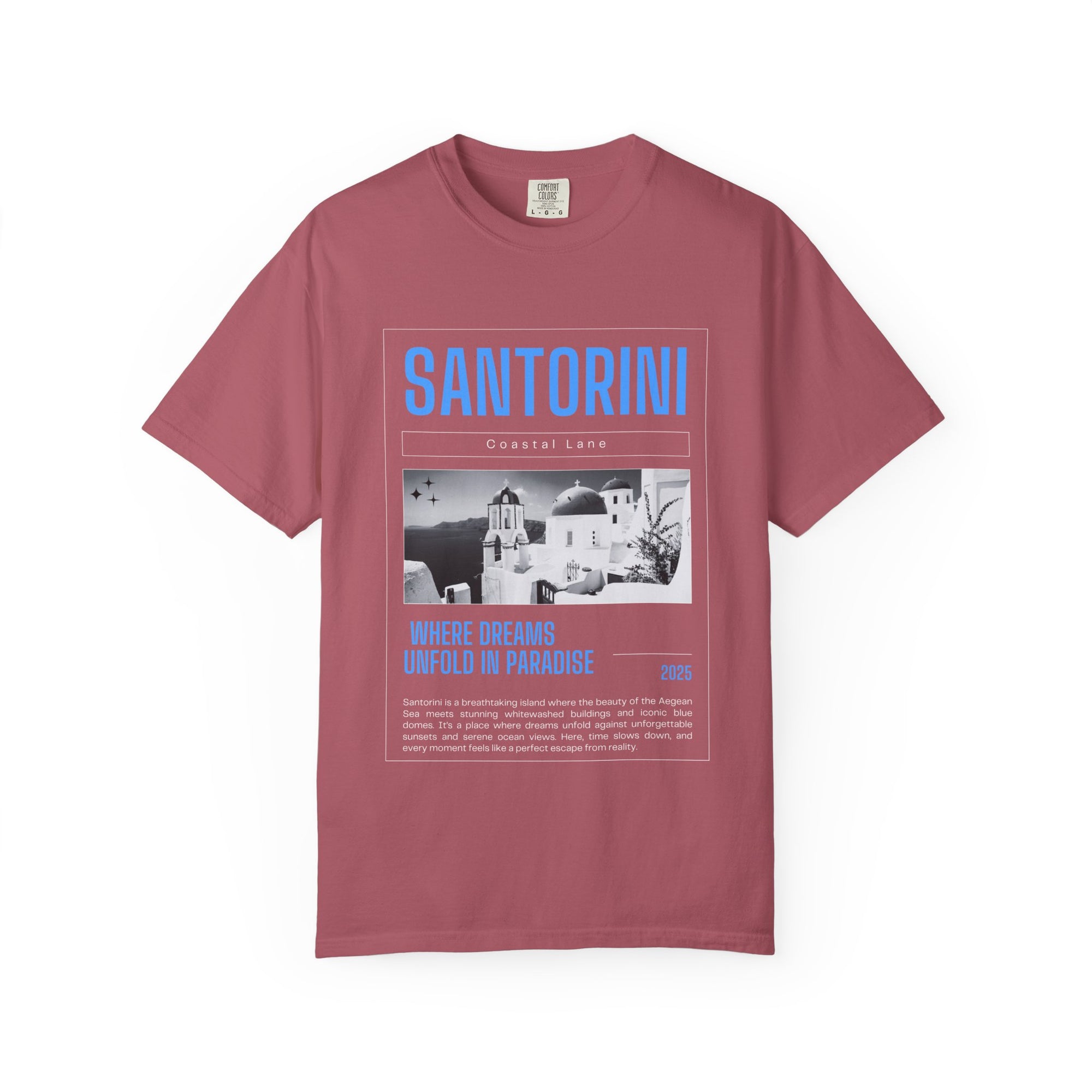 Santorini Beach Vibes Garment-Dyed T-shirt