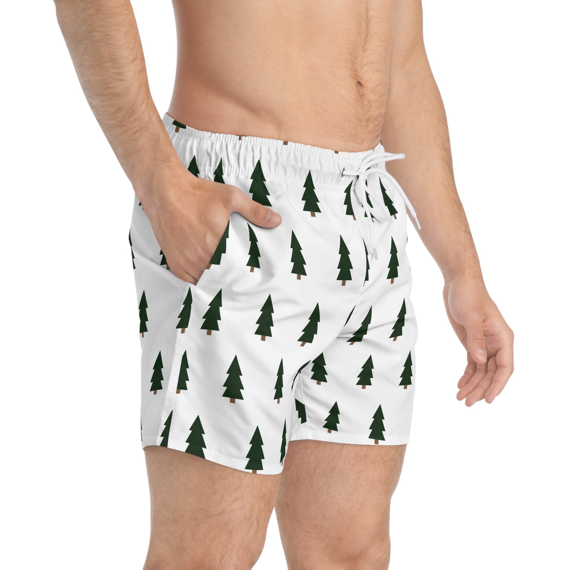 Trendy Pine Tree Swim Trunks