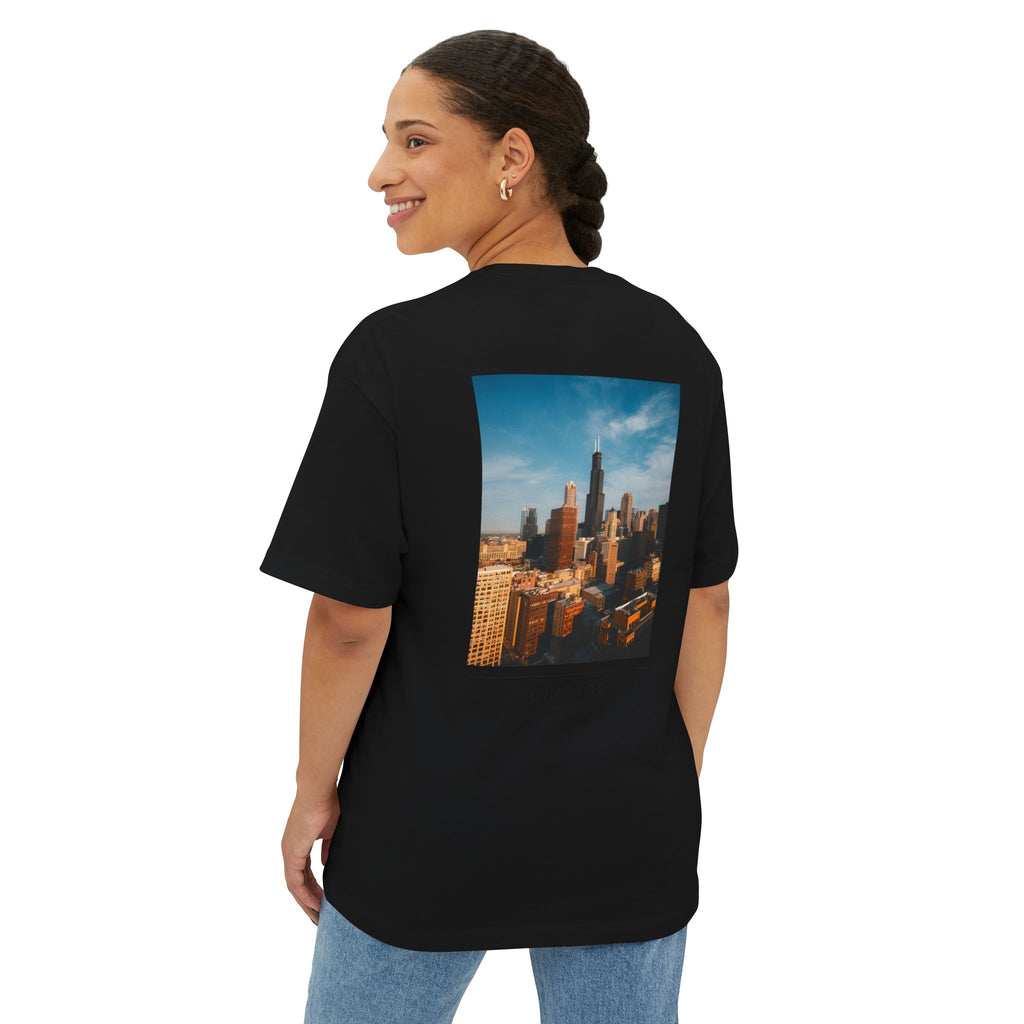 Unisex Oversized Stamped Chicago  Boxy Tee