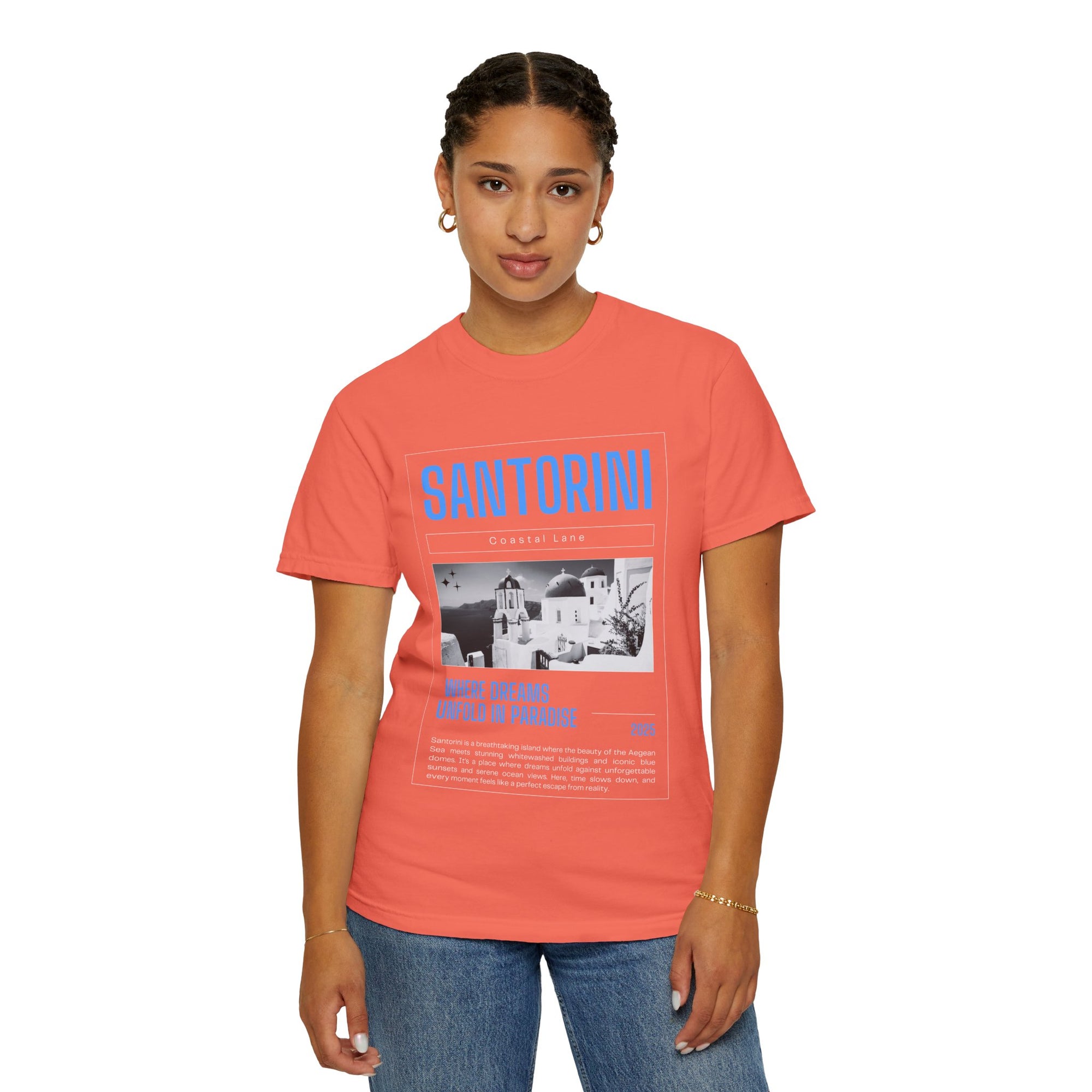 Santorini Beach Vibes Garment-Dyed T-shirt