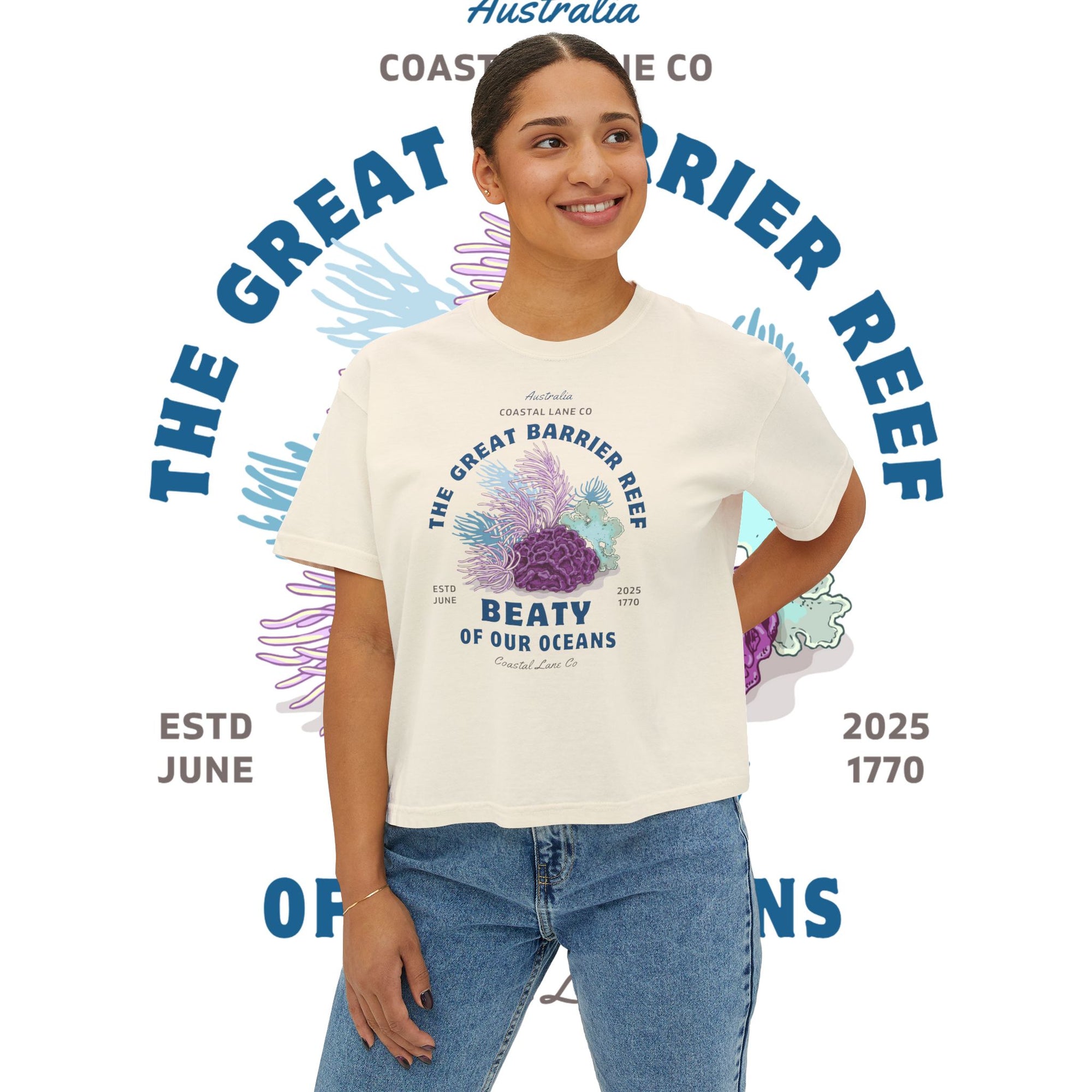 Women's Boxy Tee Celebrating the Great Barrier Reef