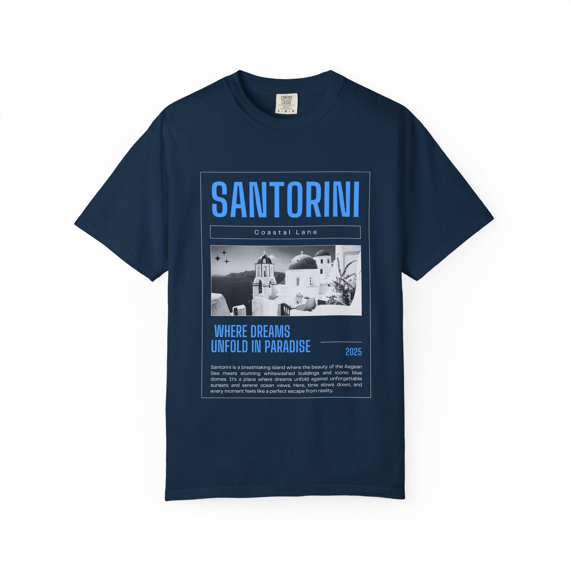 Santorini Beach Vibes Garment-Dyed T-shirt