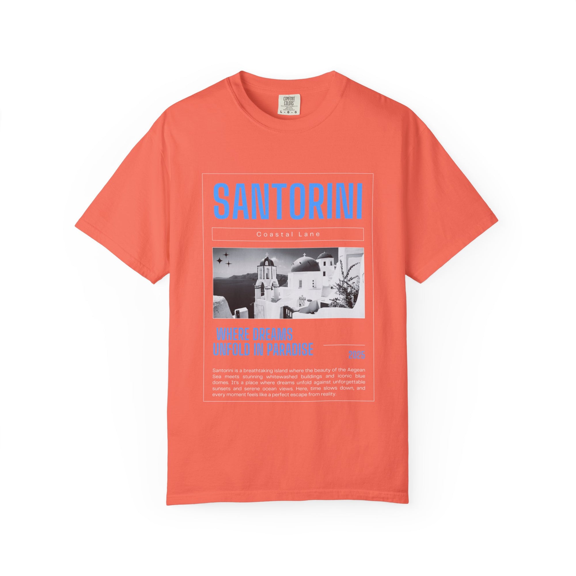 Santorini Beach Vibes Garment-Dyed T-shirt