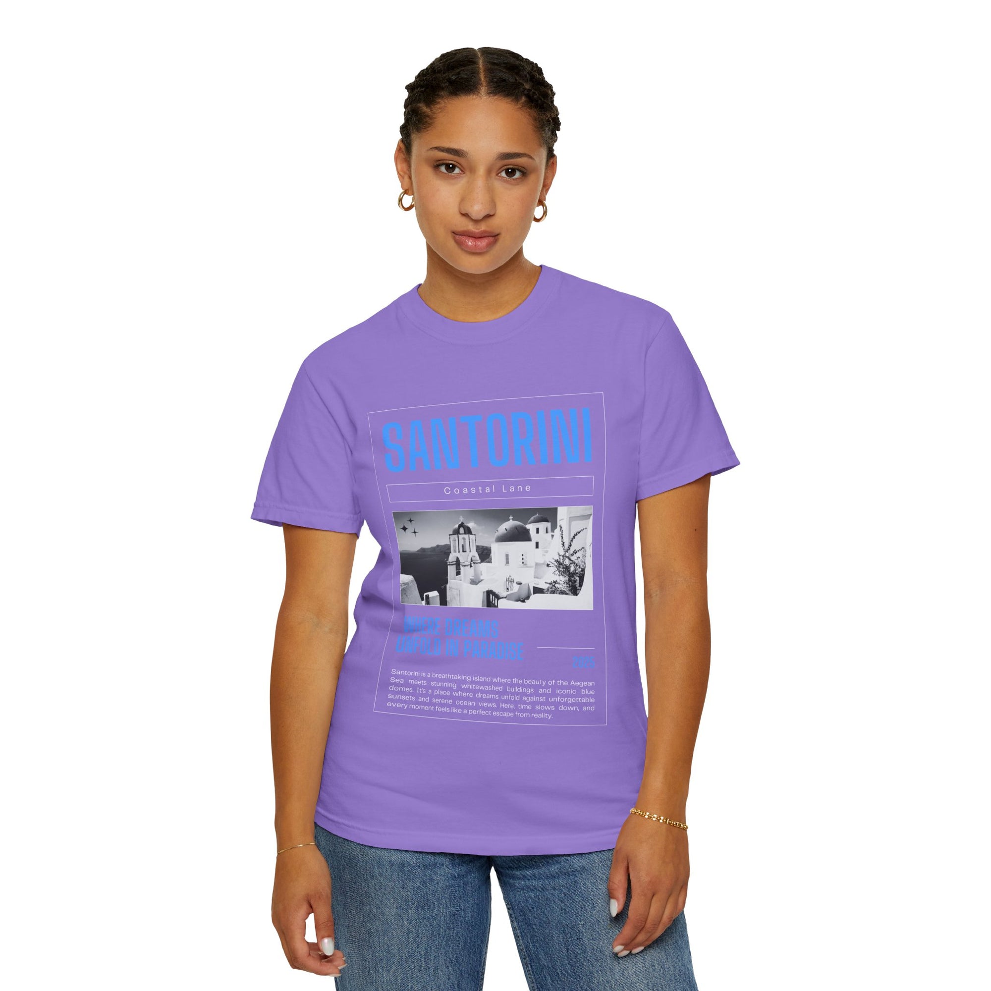 Santorini Beach Vibes Garment-Dyed T-shirt
