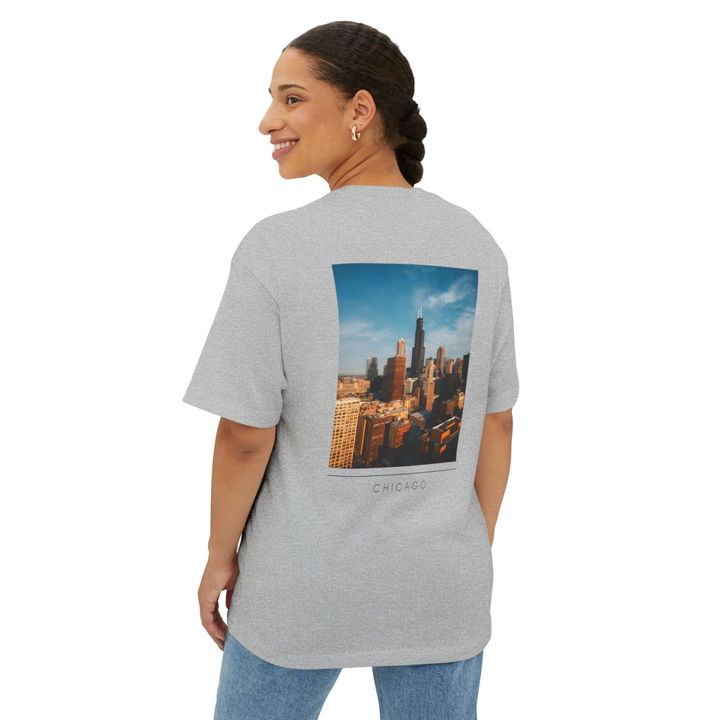 Unisex Oversized Stamped Chicago  Boxy Tee