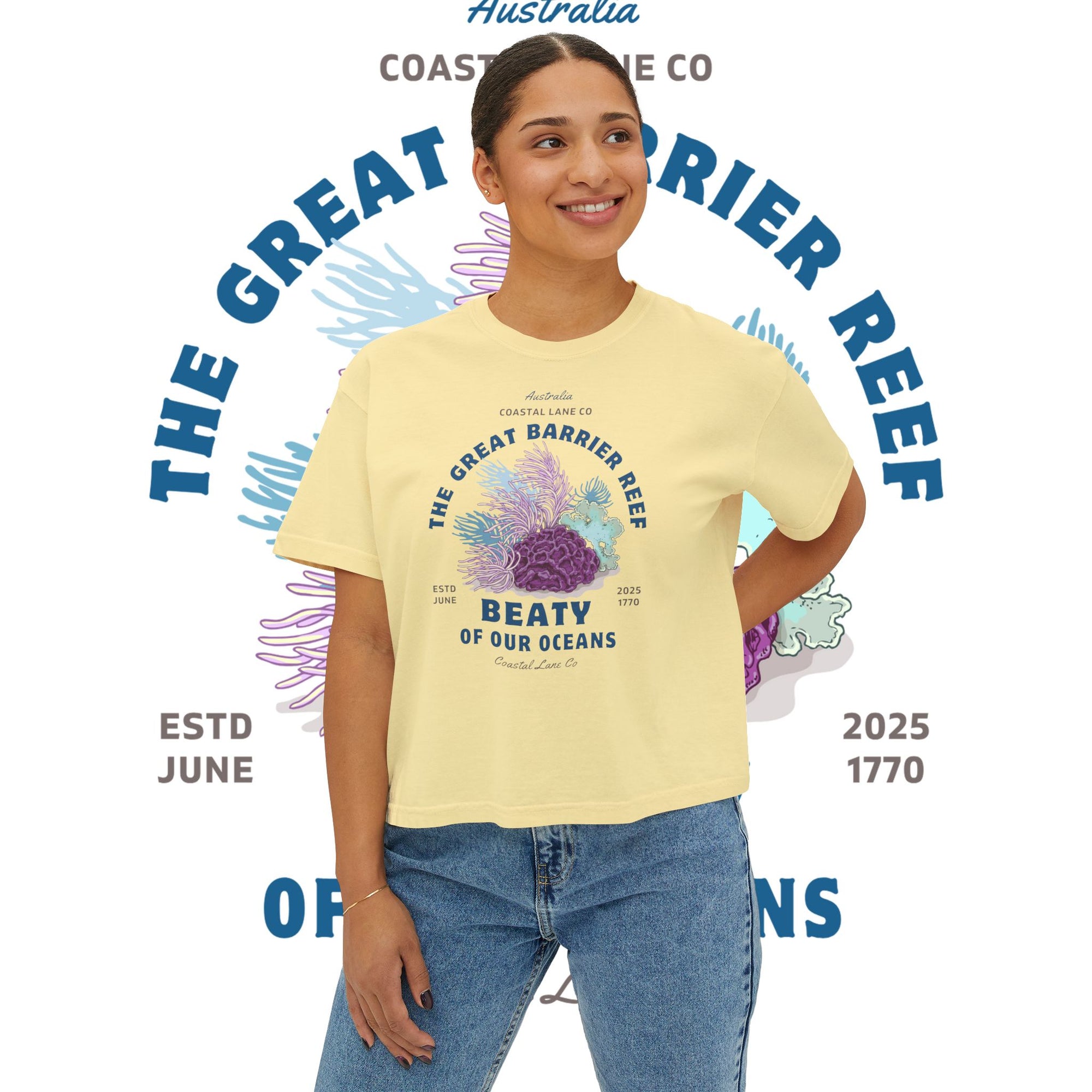 Women's Boxy Tee Celebrating the Great Barrier Reef