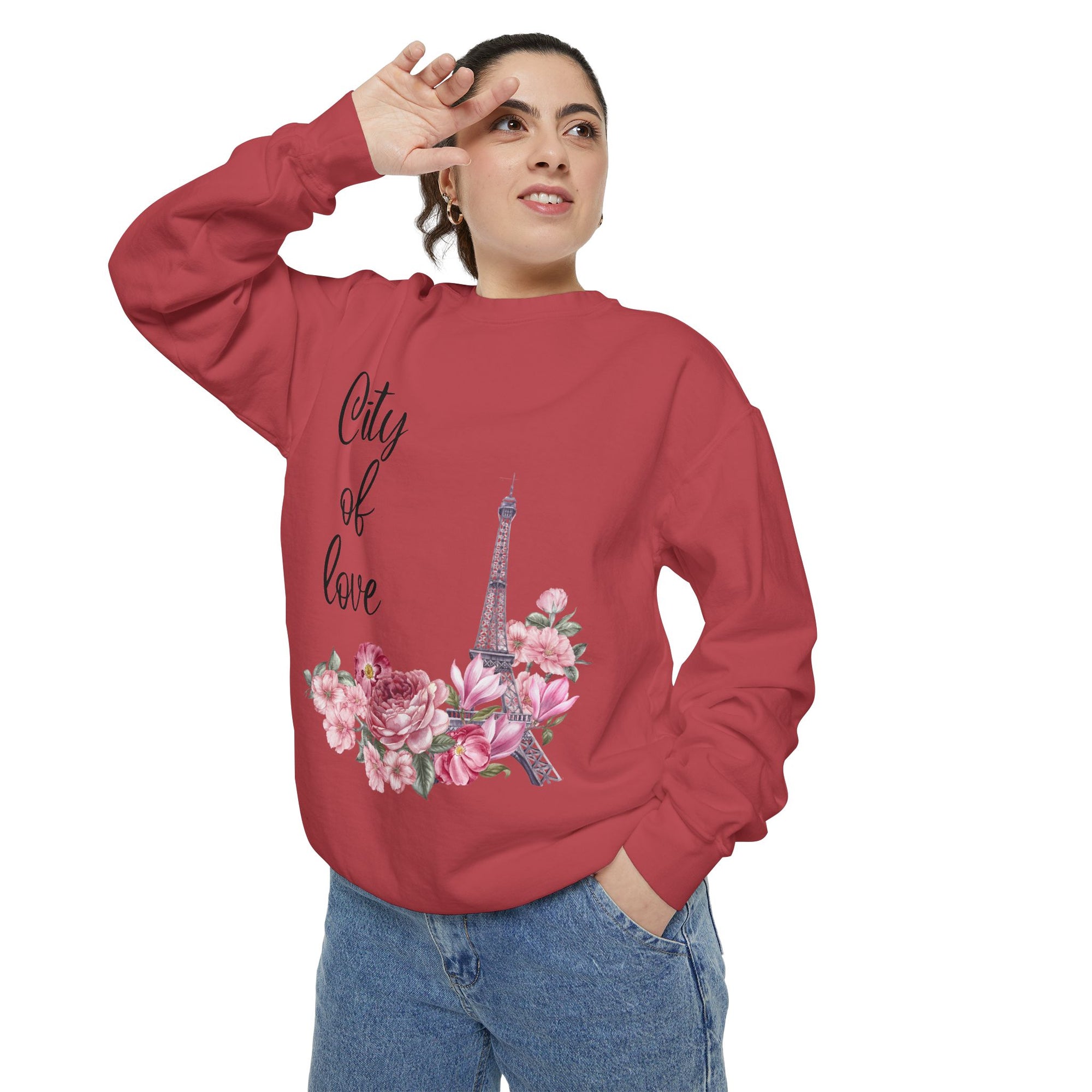 Paris, City of Love Floral Sweatshirt