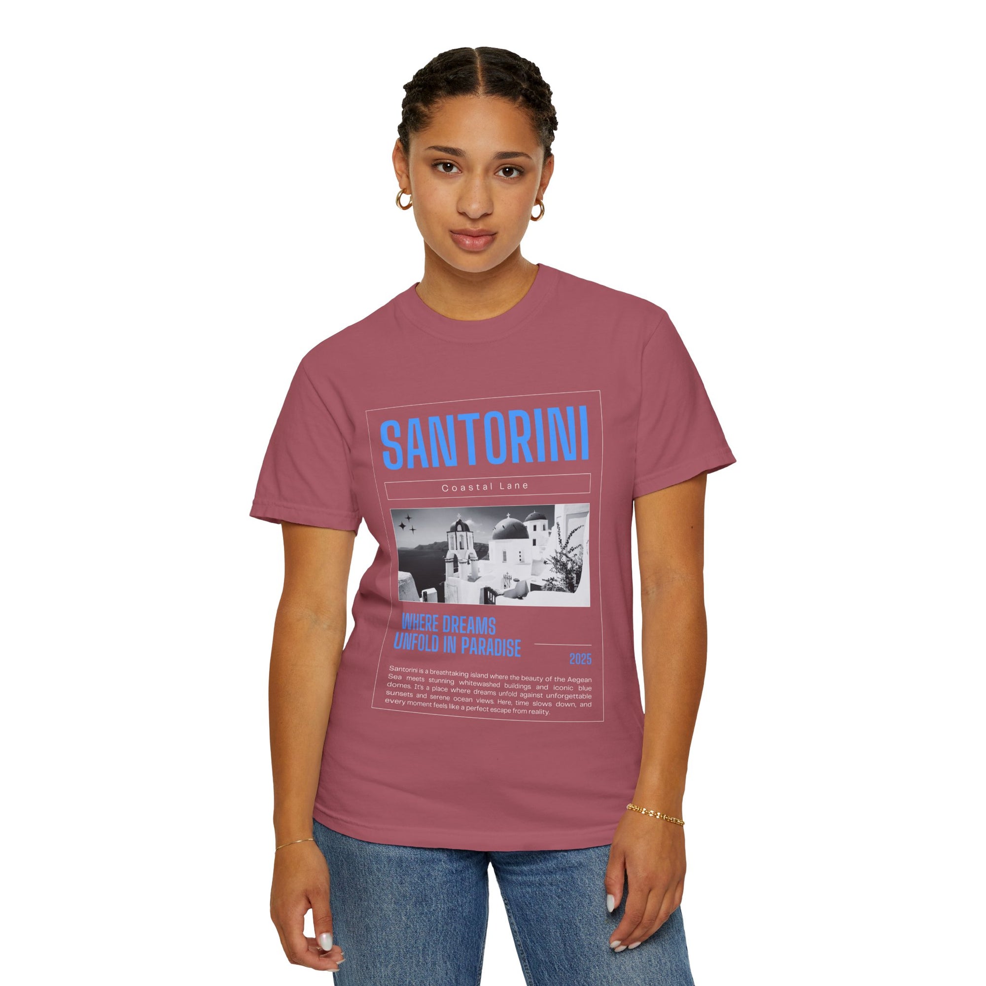 Santorini Beach Vibes Garment-Dyed T-shirt