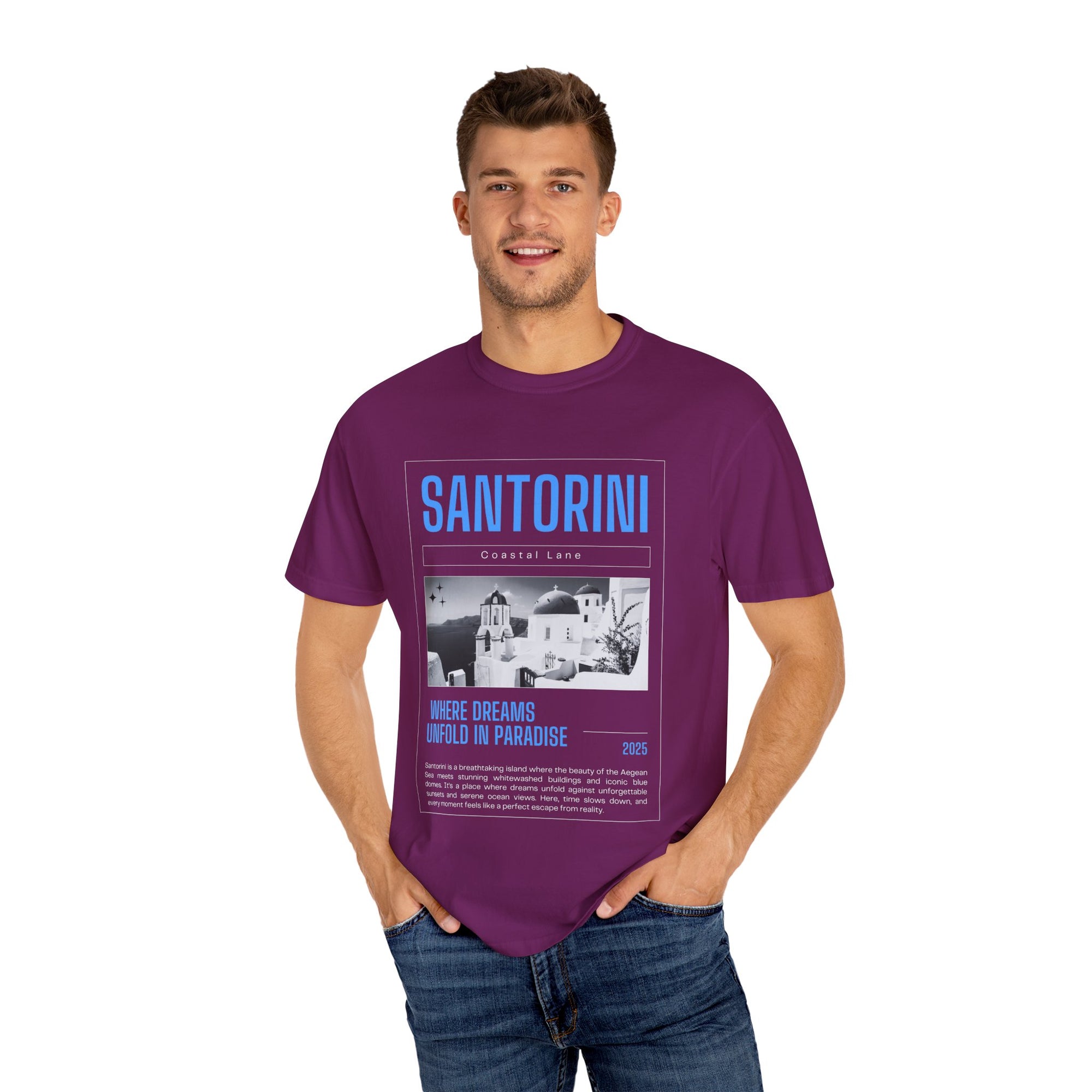 Santorini Beach Vibes Garment-Dyed T-shirt