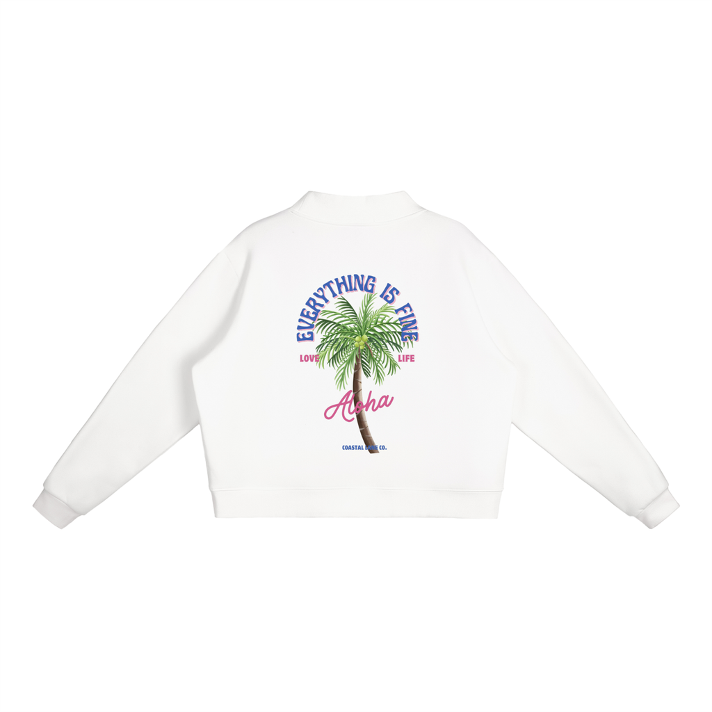 Essential Fleece Mock-Neck Crew Sweatshirt