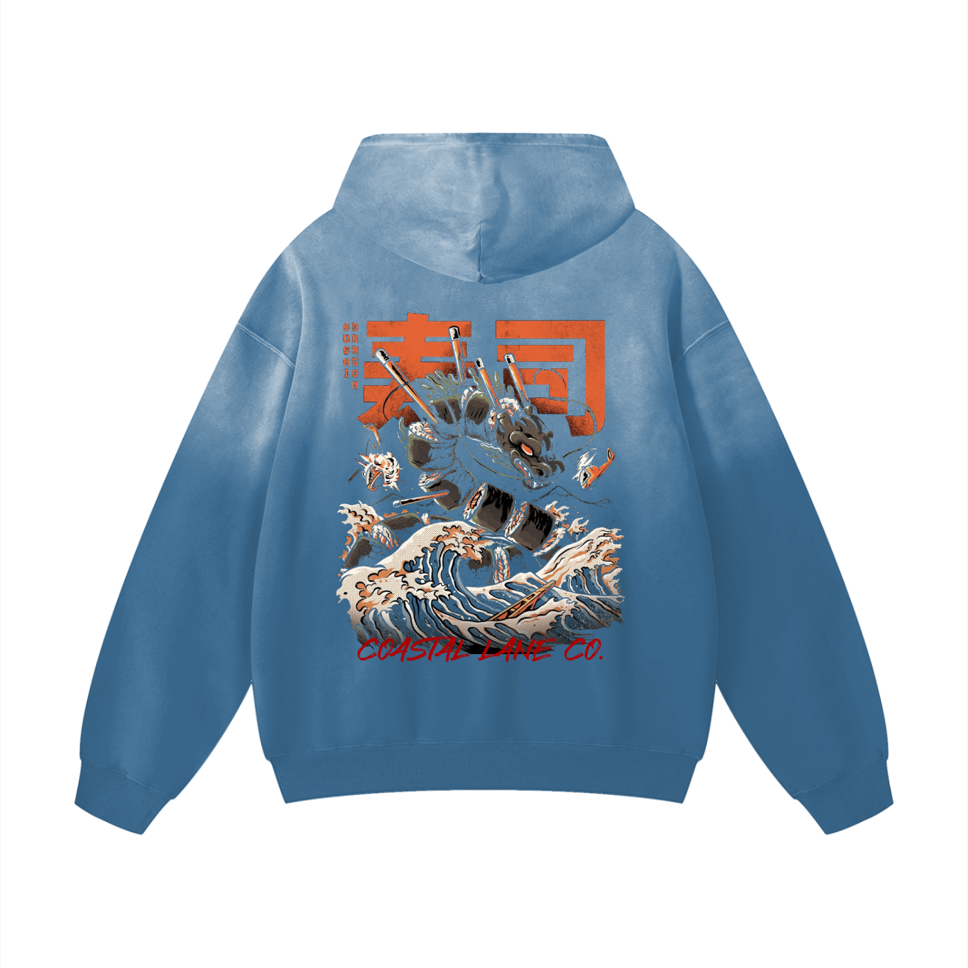 Sun fade Japanese Themed Oversized Hoodie